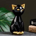 Копилка "Кошка геометрическая" черная/золото, 19см - фото 320434348