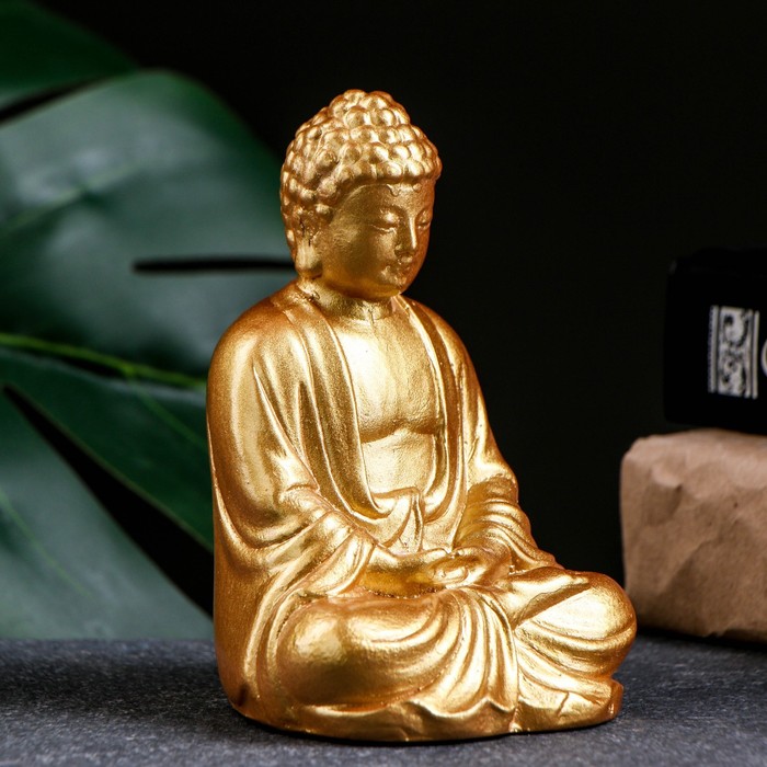 Подставка для благовоний Будда сидит золото, 12см