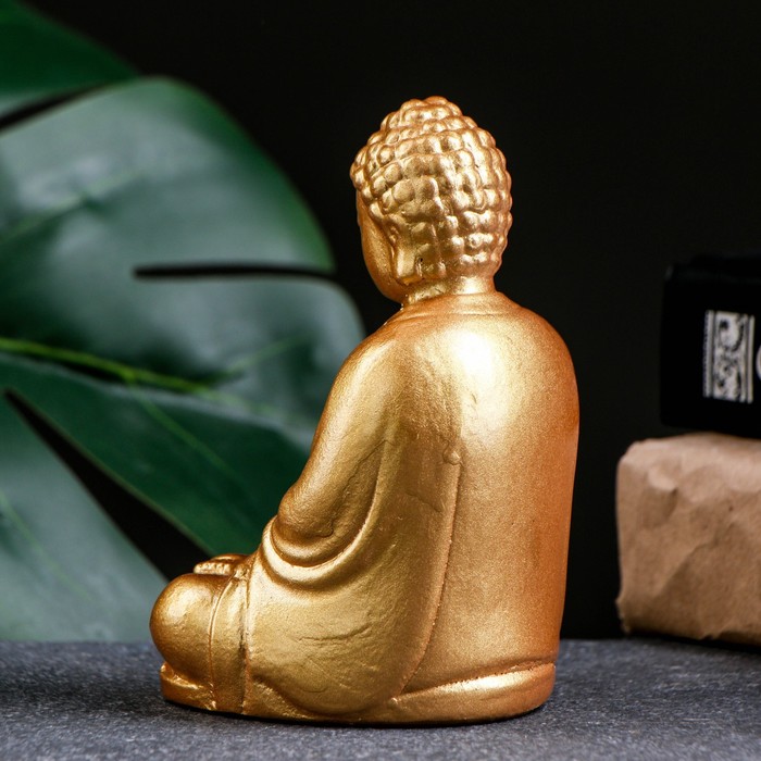 Подставка для благовоний "Будда сидит" золото, 12см - фото 1886903835