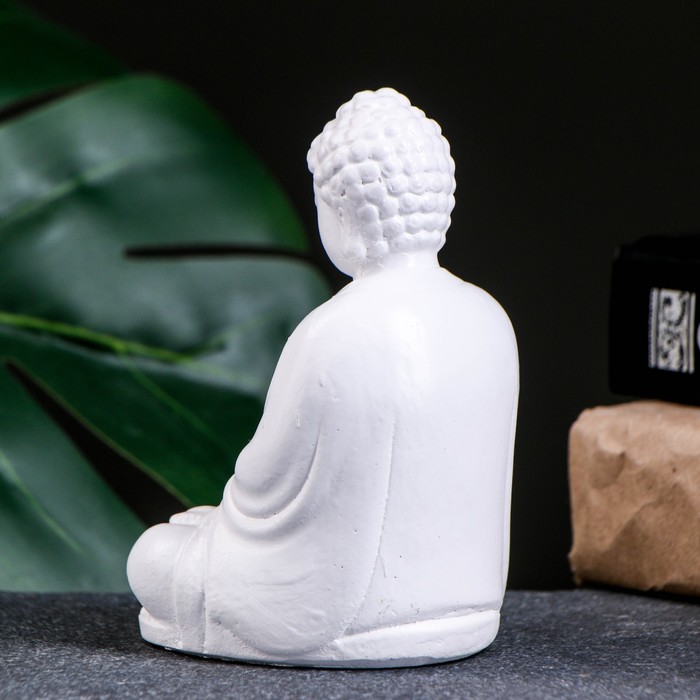 Подставка для благовоний "Будда сидит" белый, 12см - фото 1888384035