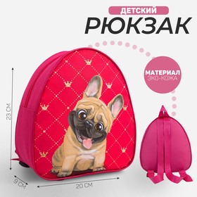 Рюкзак детский для девочки «Собака», 23х20,5 см, отдел на молнии