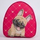 Рюкзак детский для девочки «Собака», 23х20,5 см, отдел на молнии - Фото 2