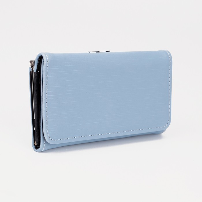 Кошелёк женский на магните, цвет голубой - Фото 1