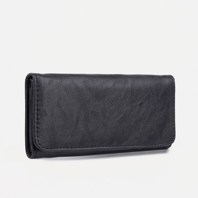 Кошелёк женский, большой, на магните, 18×2.5×9 см, чёрный