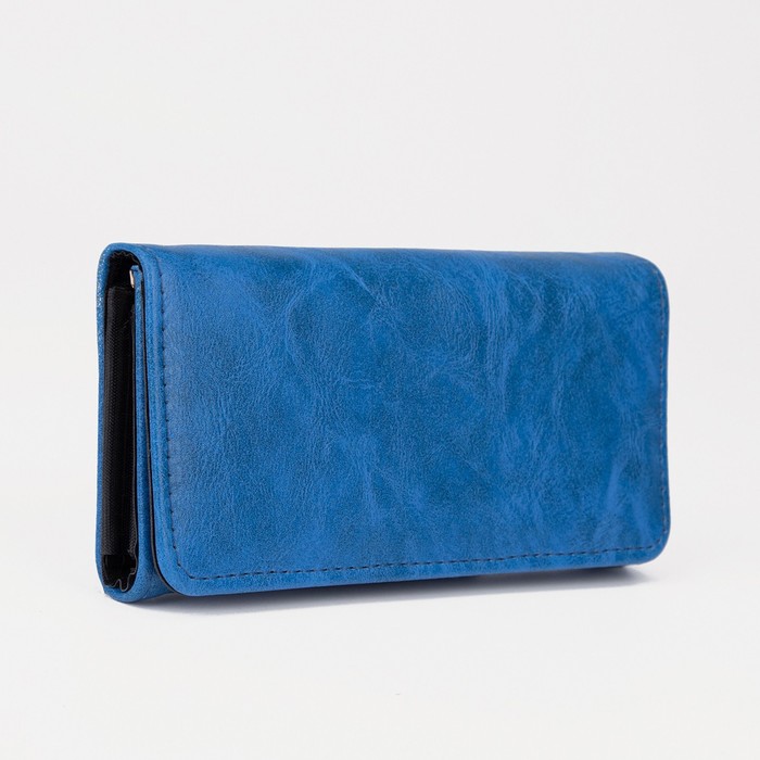 Кошелёк женский на магните, цвет синий - Фото 1