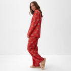 Пижама новогодняя женская (рубашка, брюки) KAFTAN «Машинки», размер 40-42, красная - Фото 7