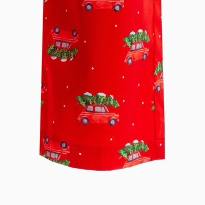 Пижама новогодняя женская (рубашка, брюки) KAFTAN «Машинки», размер 52-54, красная