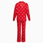 Пижама новогодняя женская (рубашка, брюки) KAFTAN «Машинки», размер 52-54, красная 9194948