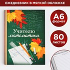 Ежедневник «Учителю математики», формат А6, 80 листов, линия, мягкая обложка - фото 319811439