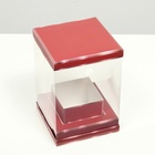 Коробка для цветов с вазой и PVC окнами складная, красный, 16×23×16 см 7668282
