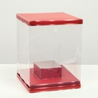 Коробка для цветов с вазой и PVC окнами складная, красный, 23 х 30 х 23 см - Фото 2