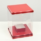 Коробка для цветов с вазой и PVC окнами складная, красный, 23 х 30 х 23 см - Фото 3