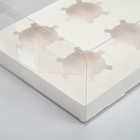 Коробка на 6 капкейков, белая, 26,8 × 18,2 × 10 см - Фото 3
