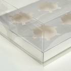 Коробка на 6 капкейков, кондитерская упаковка, серебро, 26,8 × 18,2 × 10 см - фото 21720471