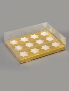 Коробка для 12 капкейков, с прозрачной крышкой, золото, 34.7×26.3×10 см - Фото 7