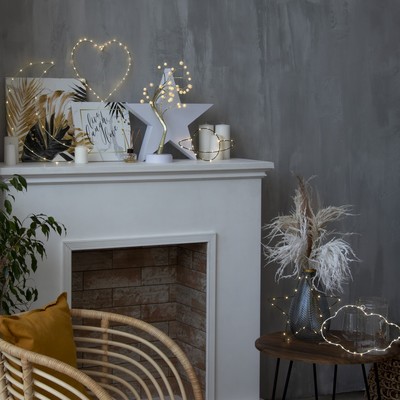 Светодиодная фигура «Звезда» 28×28 см, металл, батарейки ААх2 (не в комплекте), свечение тёплое белое