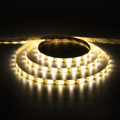 Светодиодная лента Luazon Lighting с сенсорным выключателем, 5 м, IP65, SMD2835, 60 LED/м, USB, 3000К, свечение тёплое белое