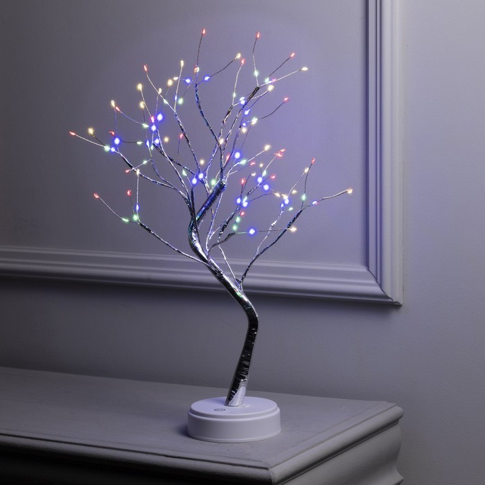 Светодиодный куст «Ива» 45 см, 108 LED, постоянное свечение, батарейки ААх3 (не в комплекте), USB, свечение мульти - Фото 1