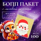 Пакет подарочный новогодний БОПП с липкой лентой, «Портрет», 10×11 см - Фото 1