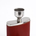Фляжка Мастер К, 240 мл, 3 стопки и воронка, в чехле, 8 oz, нержавеющая сталь, экокожа, красная - Фото 4