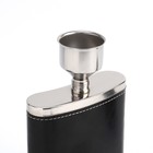 Фляжка Мастер К, 240 мл, 3 стопки и воронка, в чехле, 8 oz, нержавеющая сталь, экокожа, чёрная - Фото 4