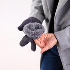 Перчатки мужские, безразмерные, с утеплителем, цвет серый - Фото 5