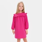 Платье для девочки с рюшей KAFTAN "Basic line", размер 30 (98-104), цвет фуксия - фото 9909463
