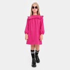 Платье для девочки с рюшей KAFTAN Basic line, размер 30 (98-104 см), фуксия 9071343 - фото 14071525