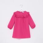 Платье для девочки с рюшей KAFTAN Basic line, размер 32 (110-116 см), фуксия - фото 34899404