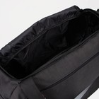 Сумка спортивная на молнии, 2 наружных кармана, длинный ремень, цвет чёрный - Фото 3