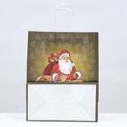 Пакет крафт "Дед мороз" 22 х 12 х 27 см - Фото 2