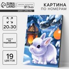 Картина по номерам на холсте с подрамником «Новый год! Кролик с фонариком», 20×30 см - Фото 1