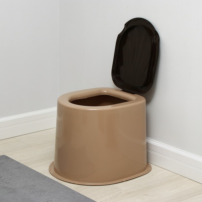 Туалет дачный, h = 38 см, без дна, с отверстиями для крепления к полу, бежевый - Фото 1