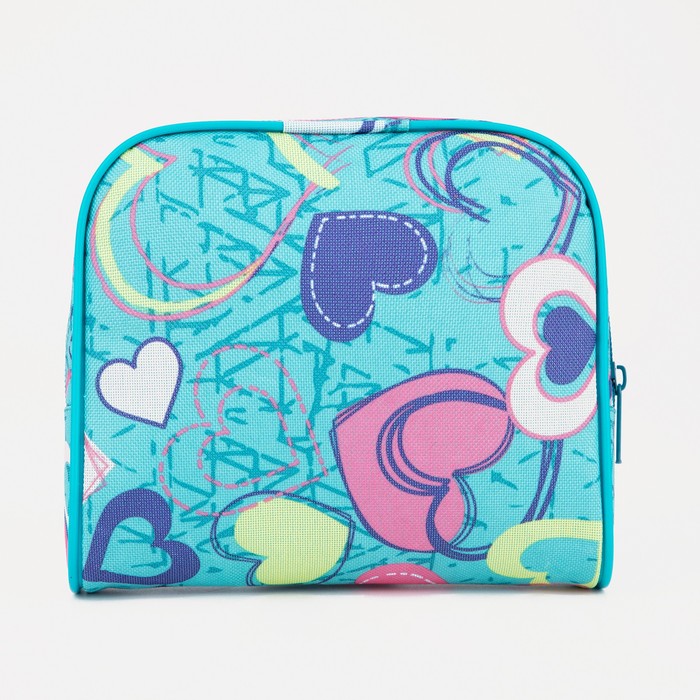 Косметичка на молнии, с подкладом, наружный карман, цвет бирюзовый 30220