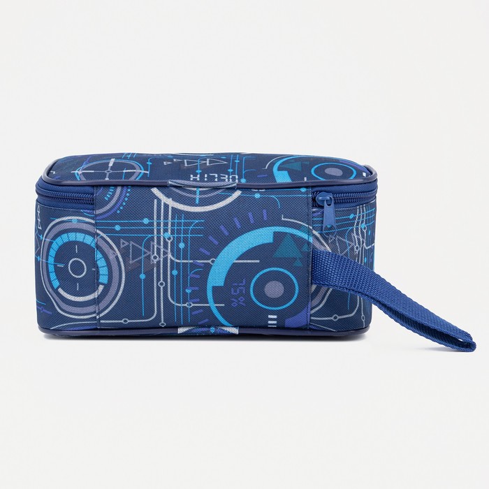 Косметичка на молнии, с подкладом, цвет синий 30222