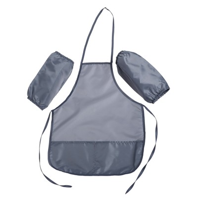 Фартук для труда + нарукавники, 490×390/250×160 мм, размер S (рост 116-146), Calligrata, « Стандарт», серый