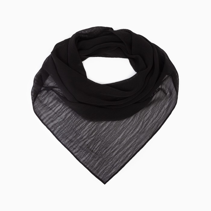 Платок текстильный, цвет черный, размер 70х70 - Фото 1