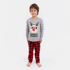 Пижама детская новогодняя KAFTAN "Santa's security", размер 28 (86-92 см) - фото 320021033