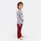 Пижама детская новогодняя: лонгслив, брюки, KAFTAN: Santa's security, рост 98-104 см - Фото 3