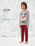 Пижама детская новогодняя: лонгслив, брюки, KAFTAN: Santa's security, рост 110-116 см - Фото 2