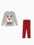 Пижама детская новогодняя: лонгслив, брюки, KAFTAN: Santa's security, рост 110-116 см - Фото 9