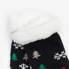 Носки женские с мехом, чёрные/дед мороз, размер 36-40 - фото 34999054