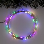УЦЕНКА Гирлянда «Нить» 5 м роса, IP65, серебристая нить, 50 LED, 8 режимов, от батареек AAх3, свечение мульти - Фото 1