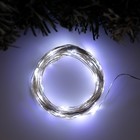 Гирлянда «Нить» 10 м роса, IP20, серебристая нить, 100 LED, свечение белое, 12 В, УЦЕНКА - Фото 1