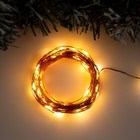 Гирлянда «Нить» 10 м роса, IP20, медная нить, 100 LED, свечение тёплое белое, 12 В, УЦЕНКА 9227153