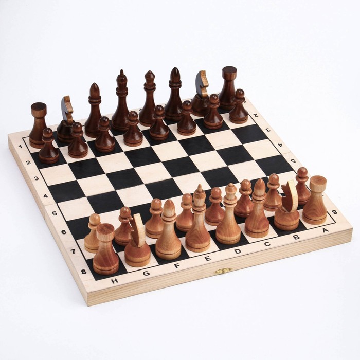 Шахматные фигуры турнирные, дерево, король 10.5 см, d-3.5, пешка 5.6 см, d-3 см - фото 1907506945
