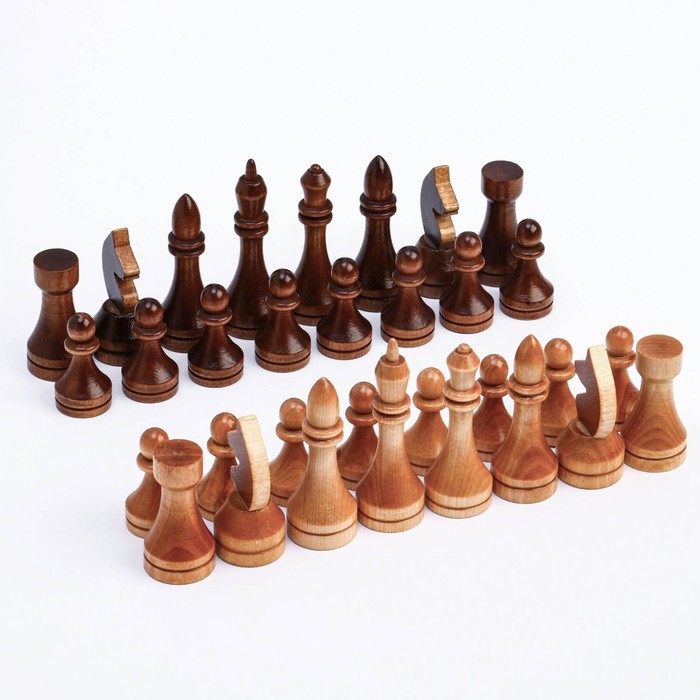 Шахматные фигуры турнирные, дерево, король 10.5 см, d-3.5, пешка 5.6 см, d-3 см - фото 1907506947