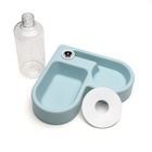 Миска двойная с автопоилкой (съёмная бутылка) 28 х 23 х 20,5 см, голубая - фото 25618544