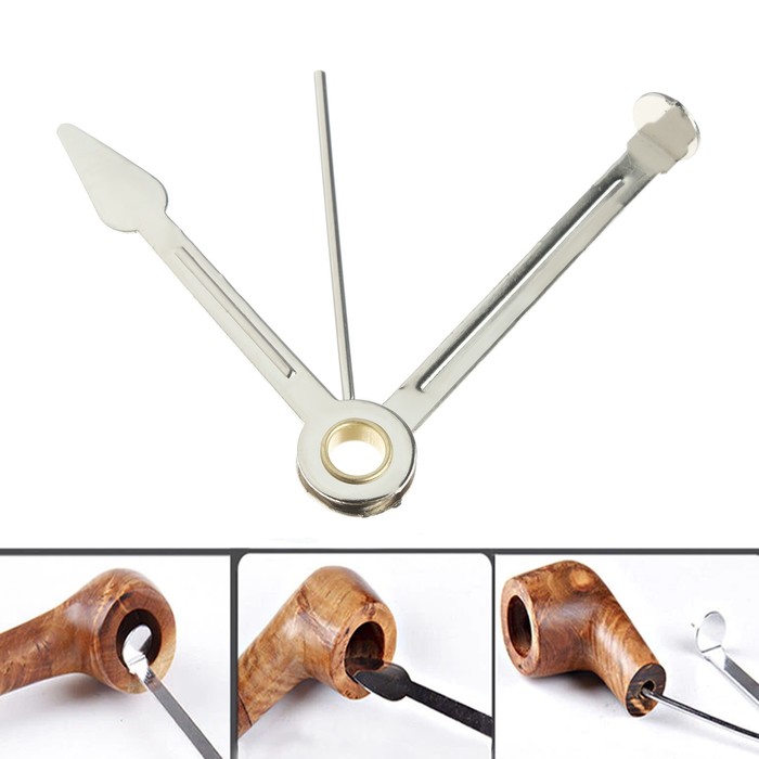 Инструмент для табачных трубок 3 в 1: скребок, уплотнитель, сквозная игла - Фото 1