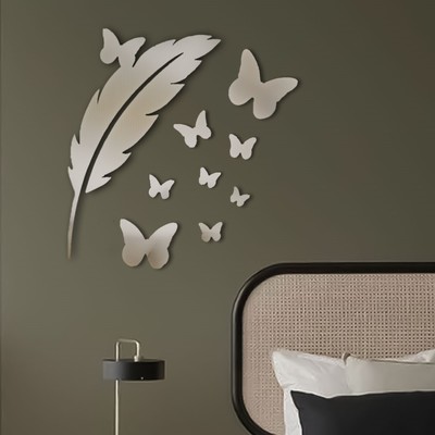 Зеркало настенное "Нежный", 9 элементов, р-р от 30 х 7,5 см до 2 х 2,3 см